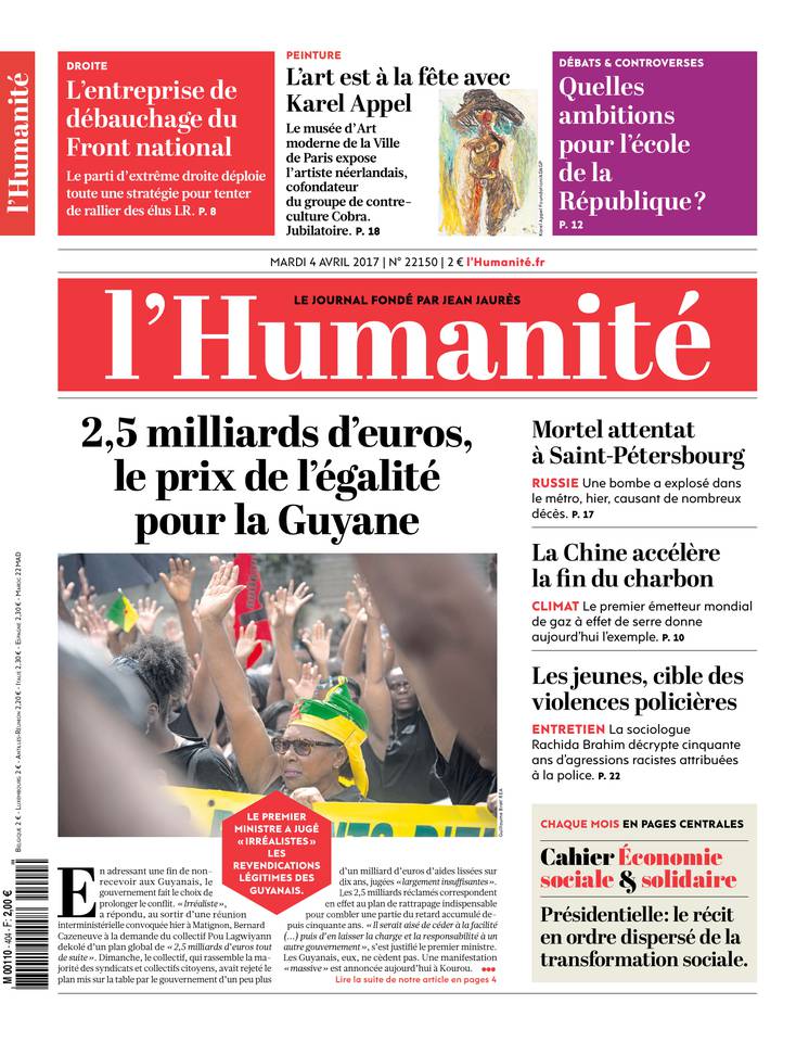L'Humanité 04 avril 2017 L'Humanité du 04 avril 2017 à télécharger sur iPad