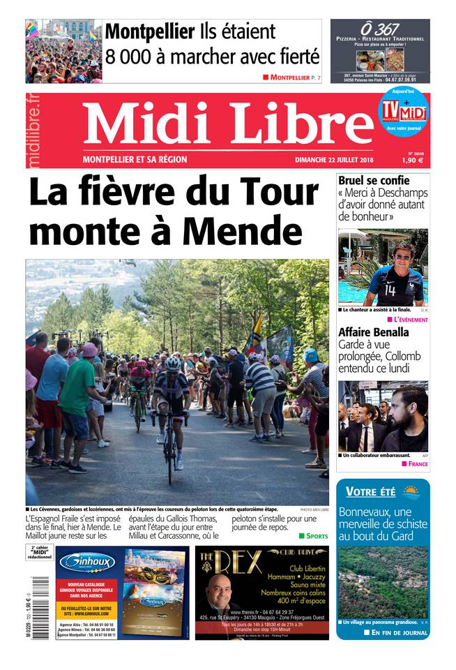 Midi Libre 22 juillet 2018 Abonnement à Midi Libre Pas Cher avec le BOUQUET INFO ePresse.fr