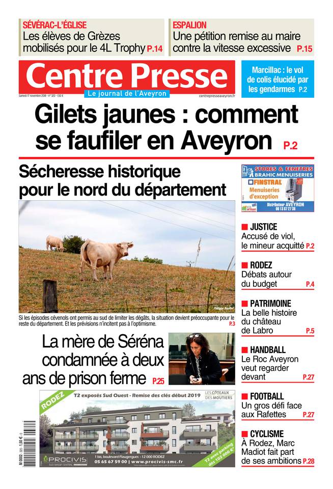 Centre Presse Aveyron 17 novembre 2018 Centre Presse Aveyron du 17 novembre 2018 à télécharger sur iPad