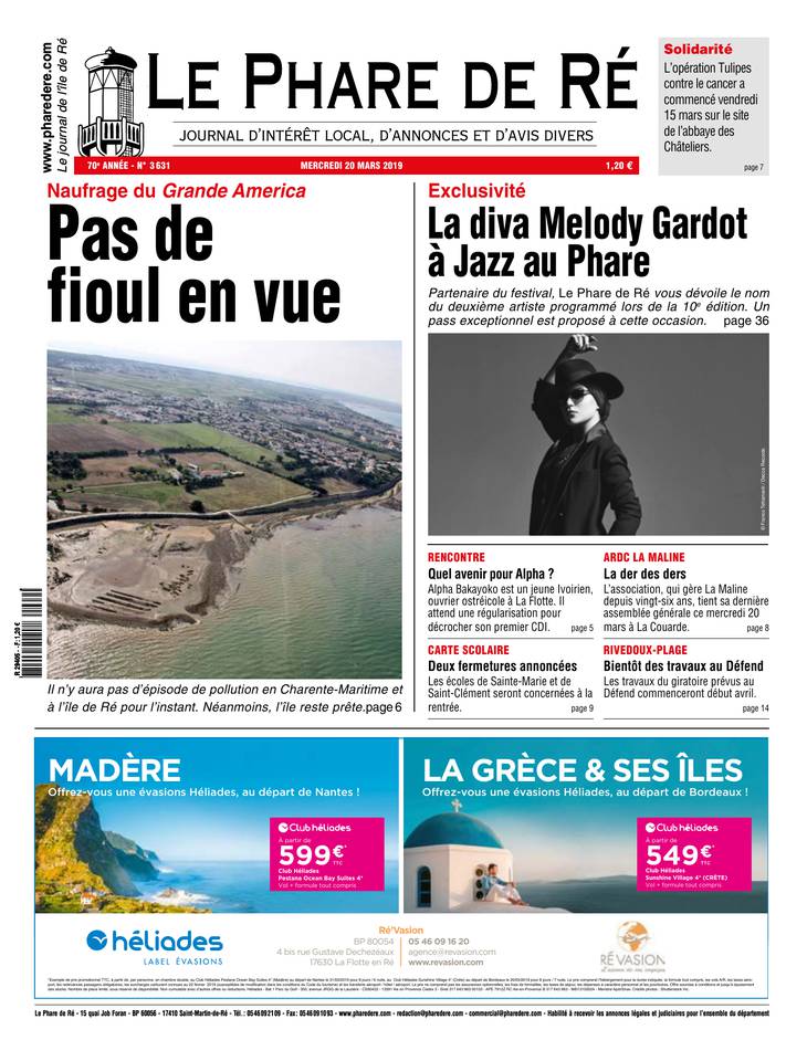 Le Phare de Ré 20 mars 2019 Abonnement Le Phare de Ré Pas Cher avec le BOUQUET INFO ePresse.fr