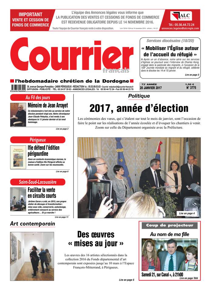 Courrier Français 20 janvier 2017 Courrier Français du 20 janvier 2017 à télécharger sur iPad