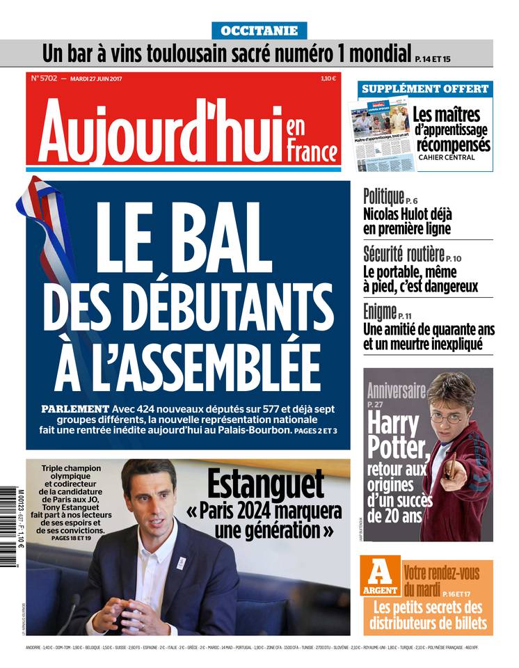 Aujourd'hui en France 27 juin 2017 Abonnement Aujourd’hui en France Pas Cher avec le BOUQUET ePresse.fr