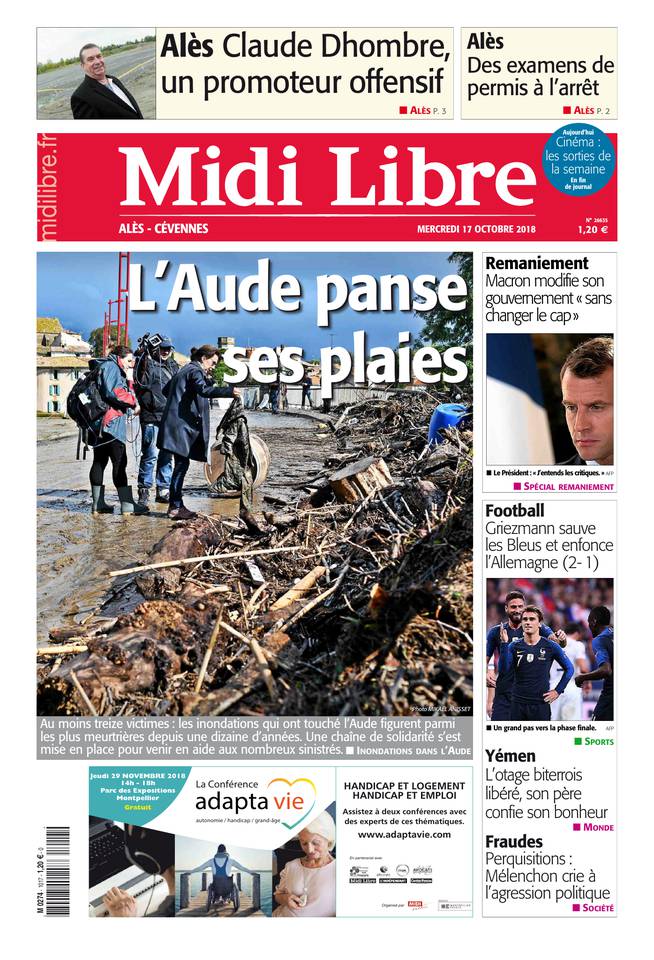 Midi Libre 17 octobre 2018 Abonnement à Midi Libre Pas Cher avec le BOUQUET INFO ePresse.fr