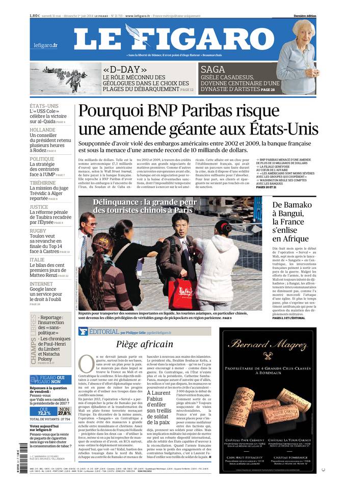 Le Figaro 31 mai 2014 Le Figaro du 31 mai 2014 à télécharger sur iPad