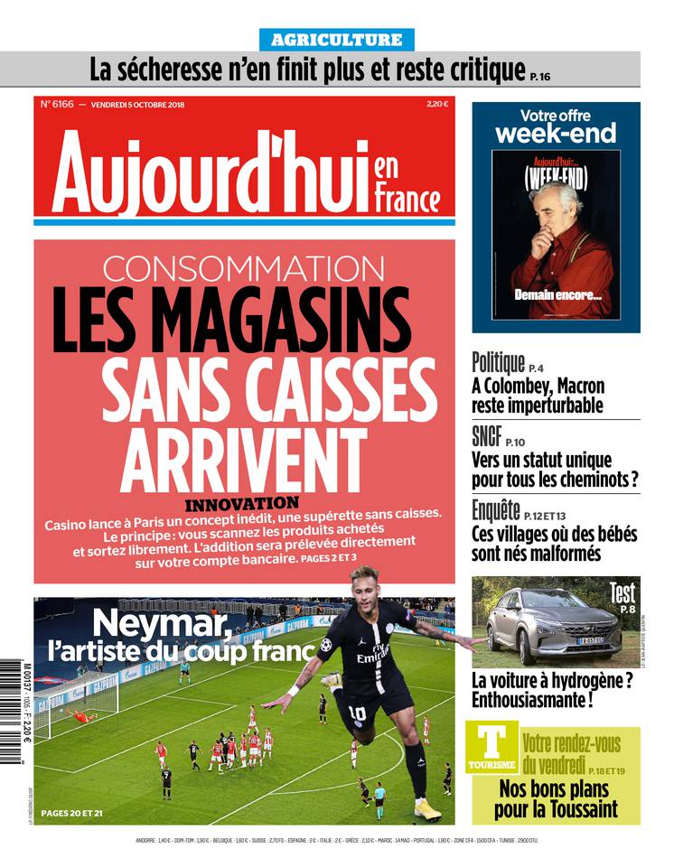 Aujourd'hui en France 05 octobre 2018 Aujourd'hui en France du 05 octobre 2018 à télécharger sur iPad