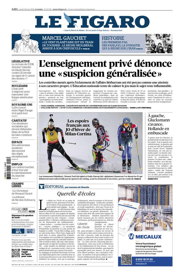 Le Figaro Une du 3 février 2026