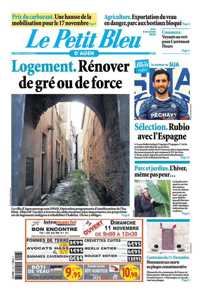 Le Petit Bleu d'Agen 08 novembre 2018 Le Petit Bleu d'Agen du 08 novembre 2018 à télécharger sur iPad