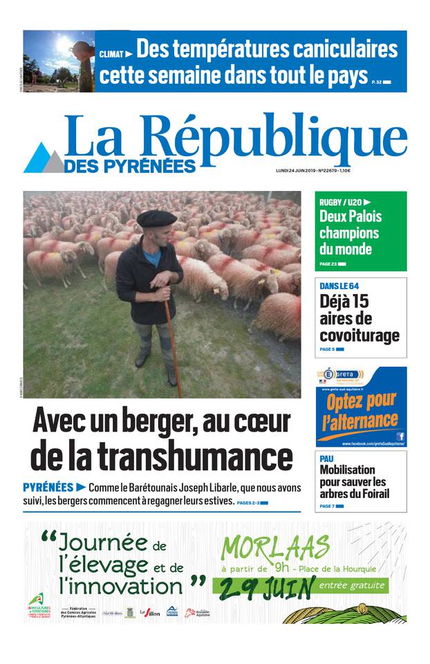 La République des Pyrénées 24 juin 2019 Abonnement République des Pyrénées Pas Cher avec BOUQUET ePresse.fr