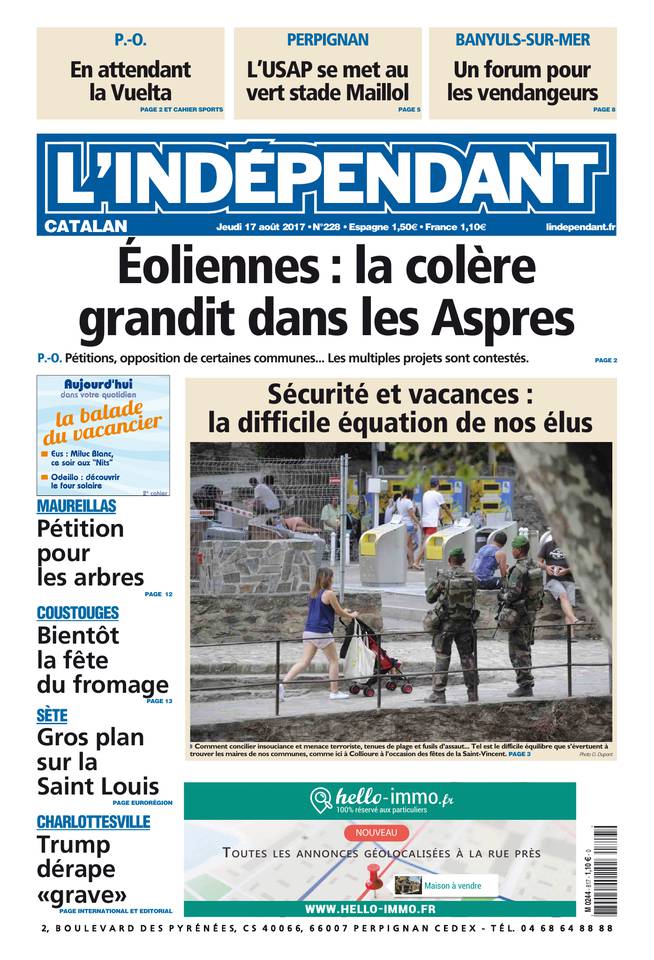 L'Indépendant 17 août 2017 Abonnement L’Indépendant Pas Cher avec BOUQUET INFO ePresse.fr