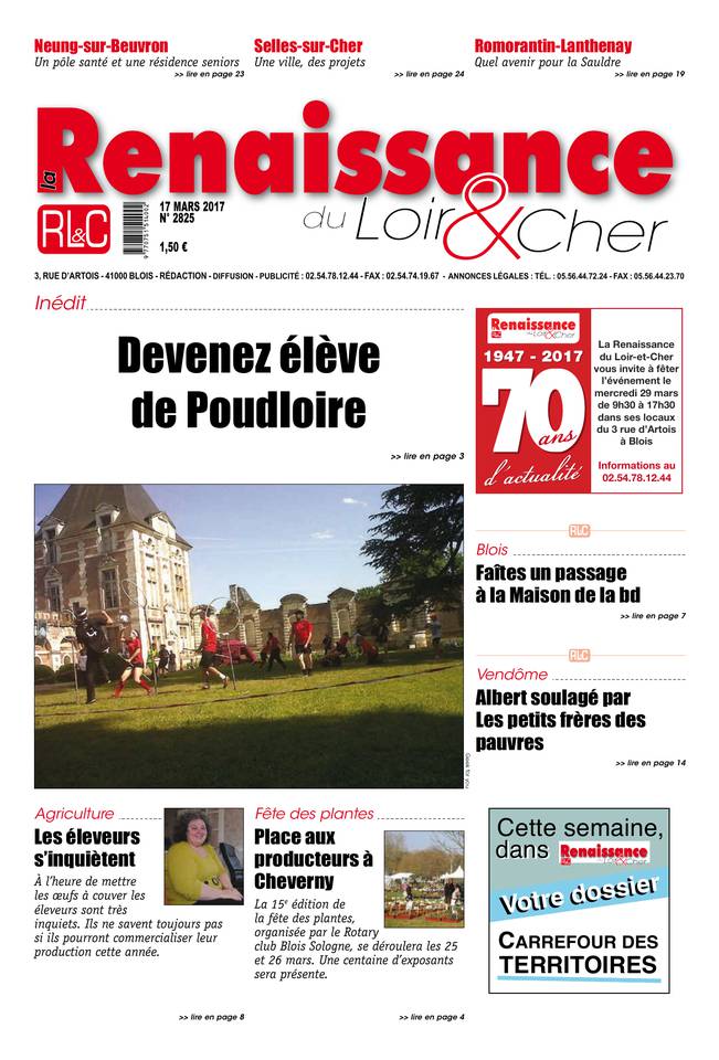 La Renaissance du Loir-et-Cher 17 mars 2017 La Renaissance du Loir-et-Cher du 17 mars 2017 à télécharger sur iPad