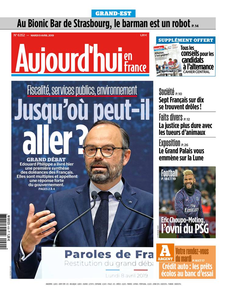 Aujourd'hui en France 09 avril 2019 Aujourd'hui en France du 09 avril 2019 à télécharger sur iPad