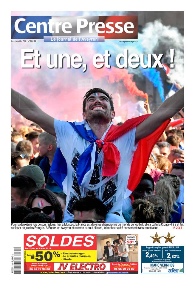 Centre Presse Aveyron 16 juillet 2018 Abonnement Centre Presse Aveyron Pas Cher avec BOUQUET ePresse.fr