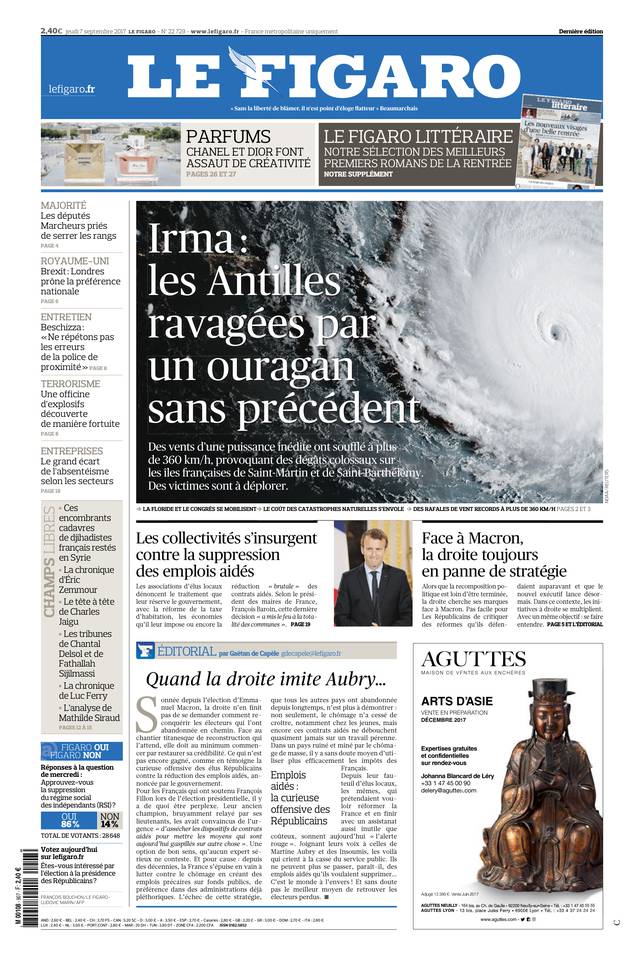 Le Figaro 07 septembre 2017 Le Figaro du 07 septembre 2017 à télécharger sur iPad
