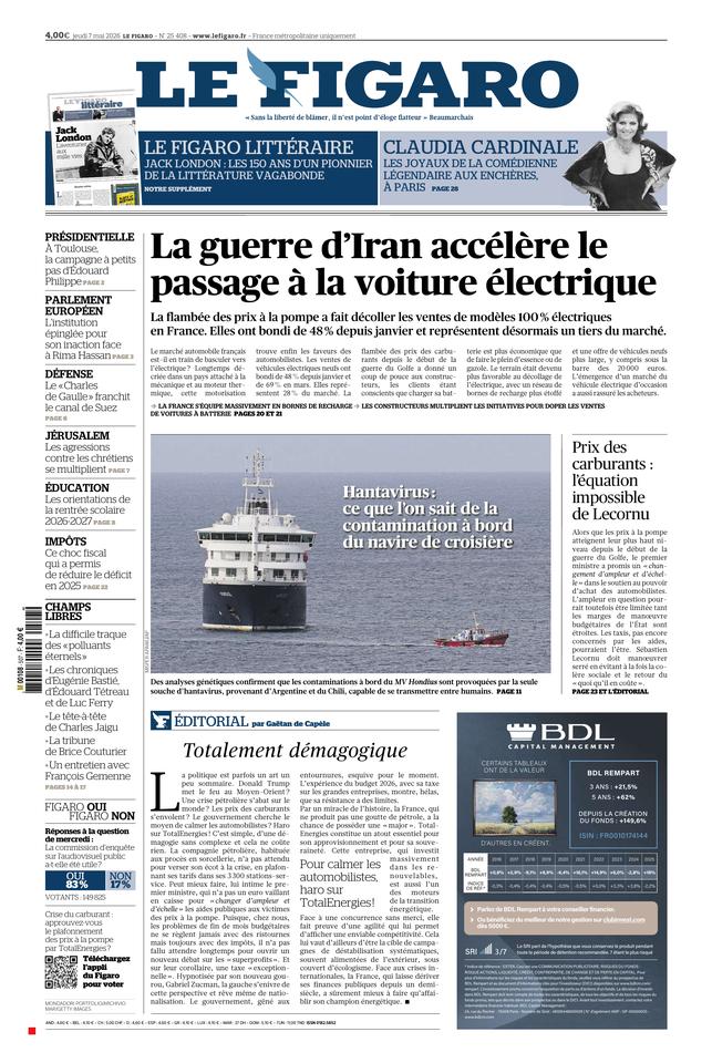 Le Figaro Une du 7 mai 2026
