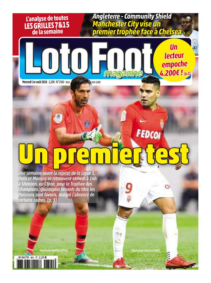 Loto Foot Magazine 01 août 2018 Loto Foot Magazine du 01 août 2018 à télécharger sur iPad