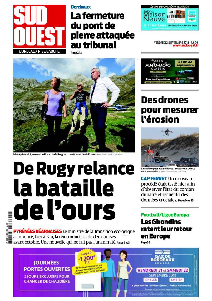 Sud Ouest 21 septembre 2018 Abonnement Sud Ouest Pas Cher avec BOUQUET INFO ePresse.fr