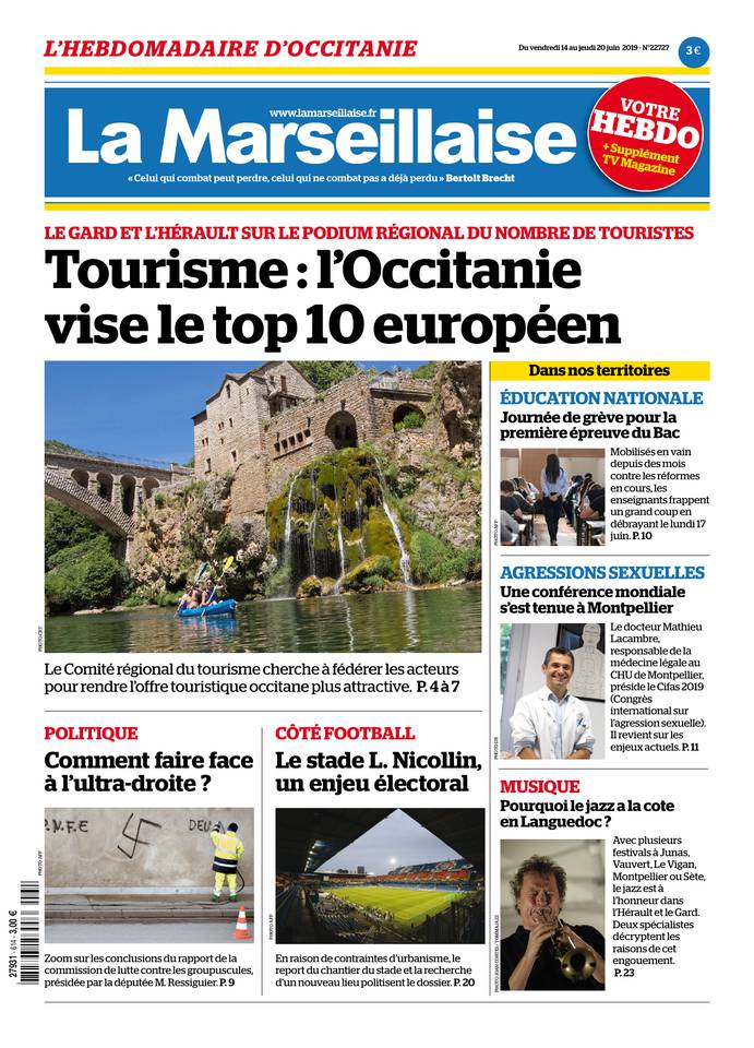 La Marseillaise Languedoc 14 juin 2019 Abonnement L’Hérault du Jour Pas Cher avec BOUQUET INFO ePresse.fr