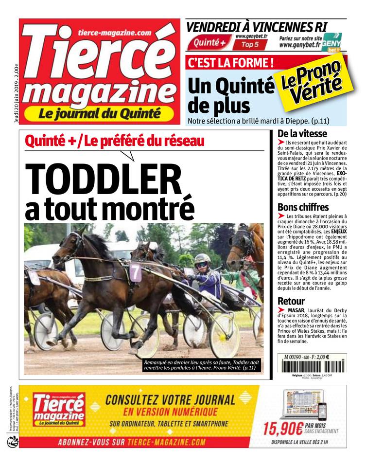 Tiercé Magazine 20 juin 2019 Tiercé Magazine du 20 juin 2019 à télécharger sur iPad