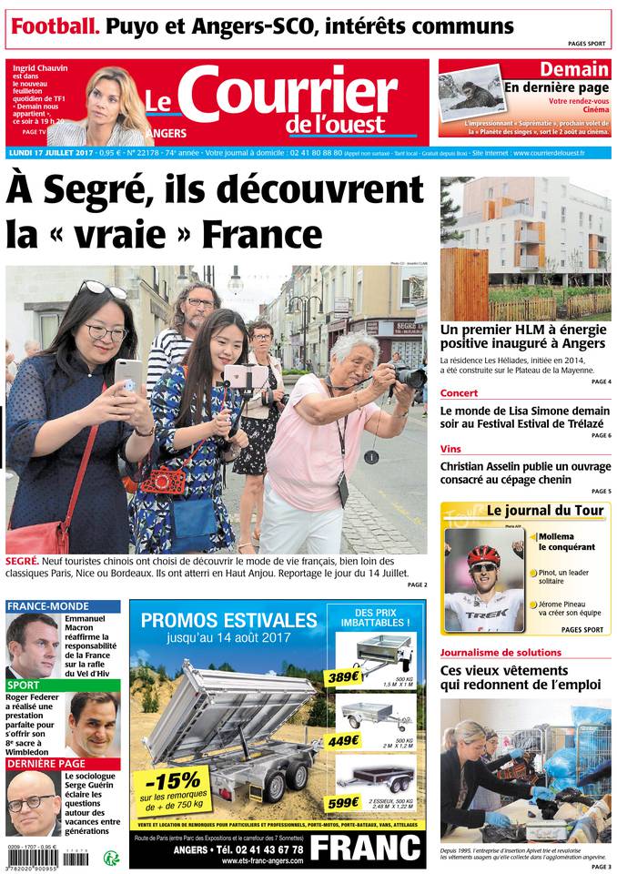 Le Courrier de l'Ouest 17 juillet 2017 Le Courrier de l'Ouest du 17 juillet 2017 à télécharger sur iPad
