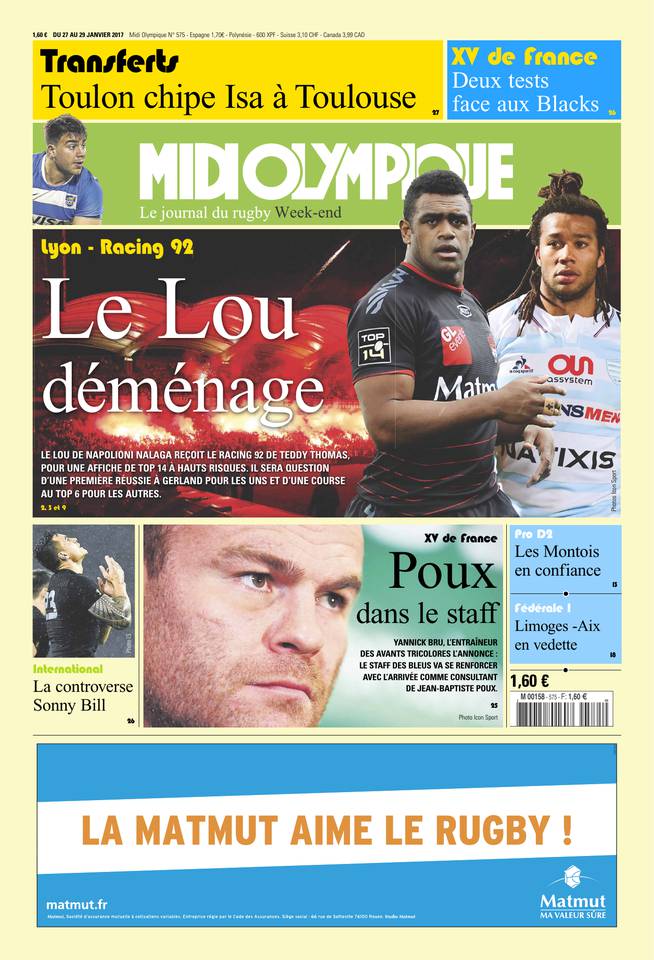 Midi Olympique Vert 27 janvier 2017 Midi Olympique Vert du 27 janvier 2017 à télécharger sur iPad