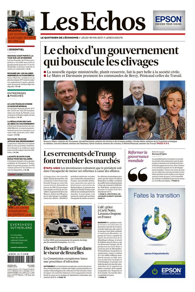 Les Echos 18 mai 2017 Les Echos du 18 mai 2017 à télécharger sur iPad