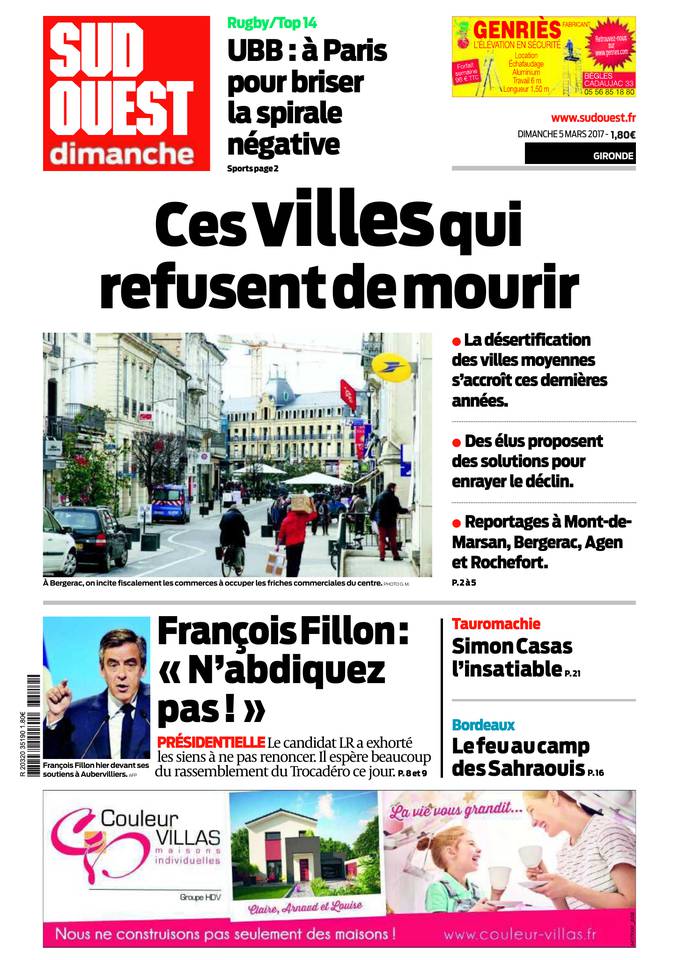 Sud Ouest Dimanche 05 mars 2017 Sud Ouest Dimanche du 05 mars 2017 à télécharger sur iPad