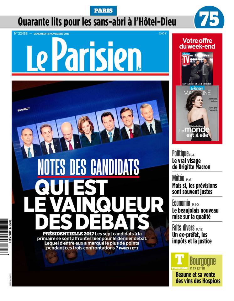 Le Parisien 18 novembre 2016 Le Parisien du 18 novembre 2016 à télécharger sur iPad