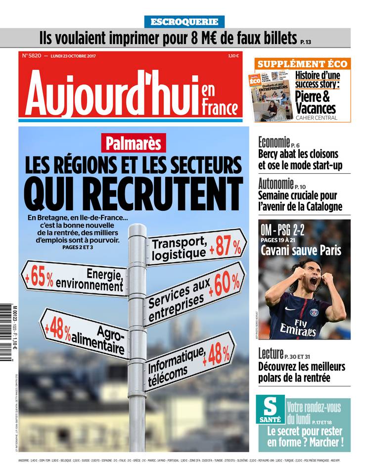 Aujourd'hui en France 23 octobre 2017 Abonnement Aujourd’hui en France Pas Cher avec le BOUQUET ePresse.fr