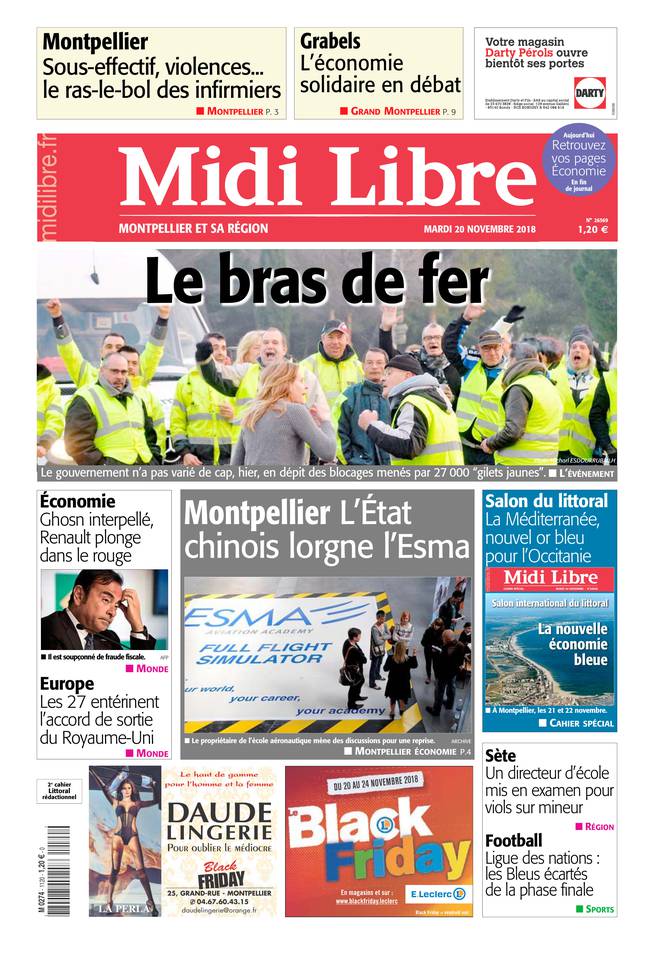 Midi Libre 20 novembre 2018 Midi Libre du 20 novembre 2018 à télécharger sur iPad