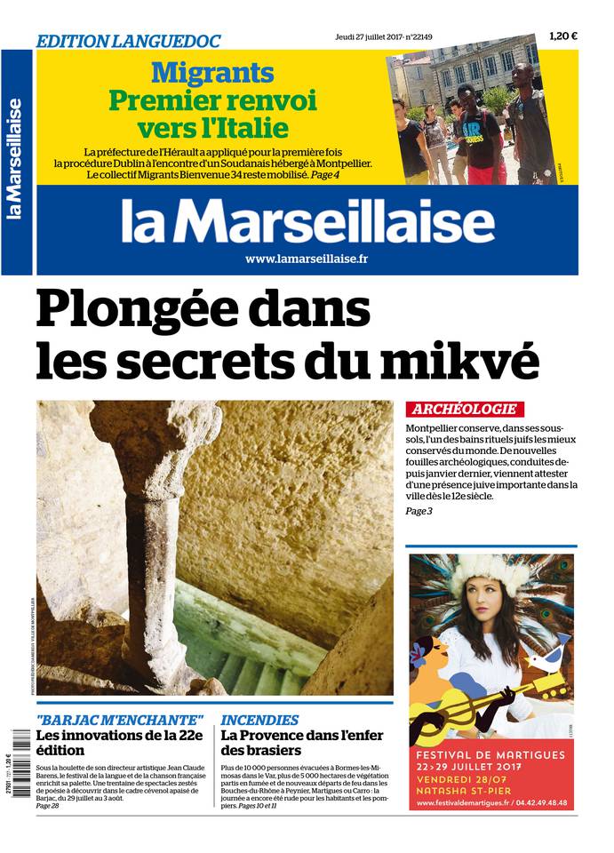 La Marseillaise Languedoc 27 juillet 2017 Abonnement L’Hérault du Jour Pas Cher avec BOUQUET INFO ePresse.fr