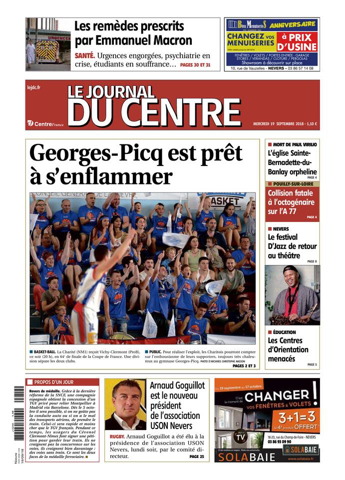 Le Journal du Centre 19 septembre 2018 Abonnement Journal du Centre Pas Cher avec le BOUQUET ePresse.fr