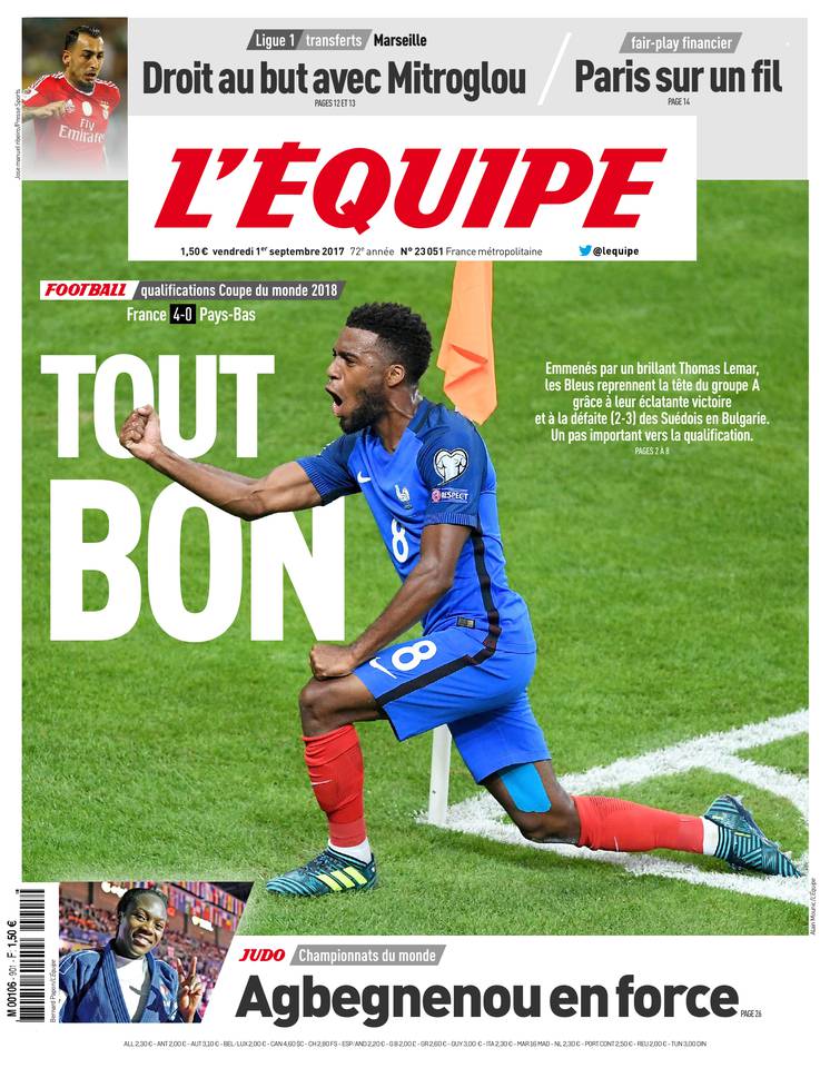 L'Équipe 01 septembre 2017 L'Équipe du 01 septembre 2017 à télécharger sur iPad