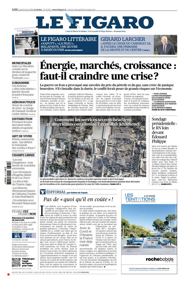 Le Figaro Une du 5 mars 2026