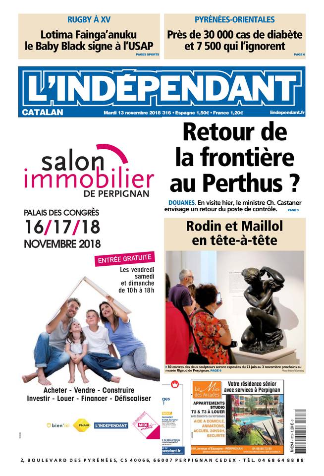 L'Indépendant 13 novembre 2018 L'Indépendant du 13 novembre 2018 à télécharger sur iPad