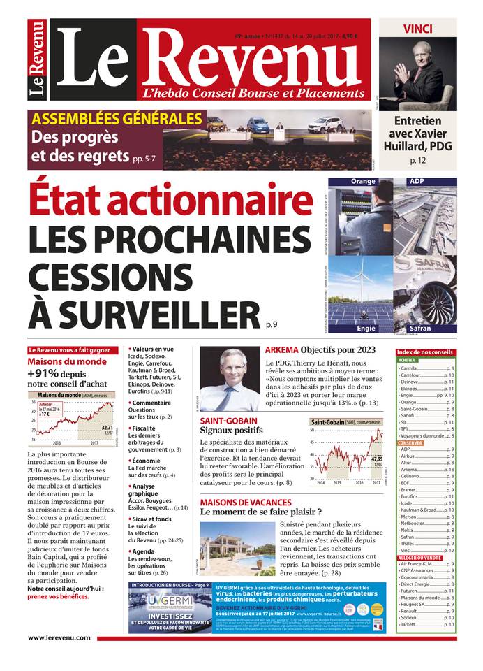 Le Revenu 13 juillet 2017 Le Revenu N°1437 du 13 juillet 2017 à télécharger sur iPad