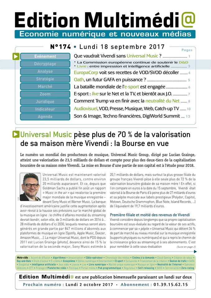 Edition Multimédi@ 18 septembre 2017 Edition Multimédi@ du 18 septembre 2017