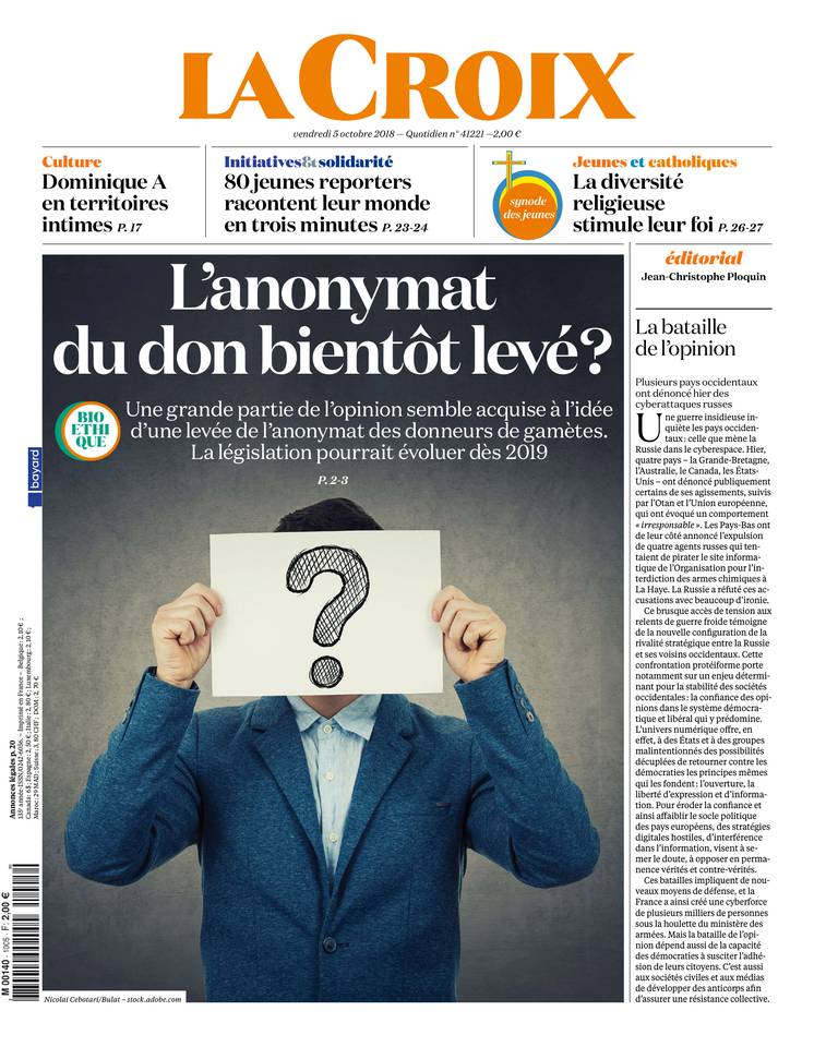 La Croix 05 octobre 2018 La Croix du 05 octobre 2018 à télécharger sur iPad