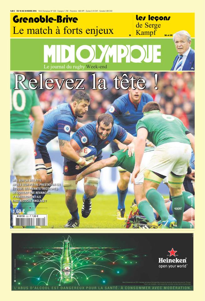 Midi Olympique Vert 18 mars 2016 Midi Olympique Vert du 18 mars 2016 à télécharger sur iPad