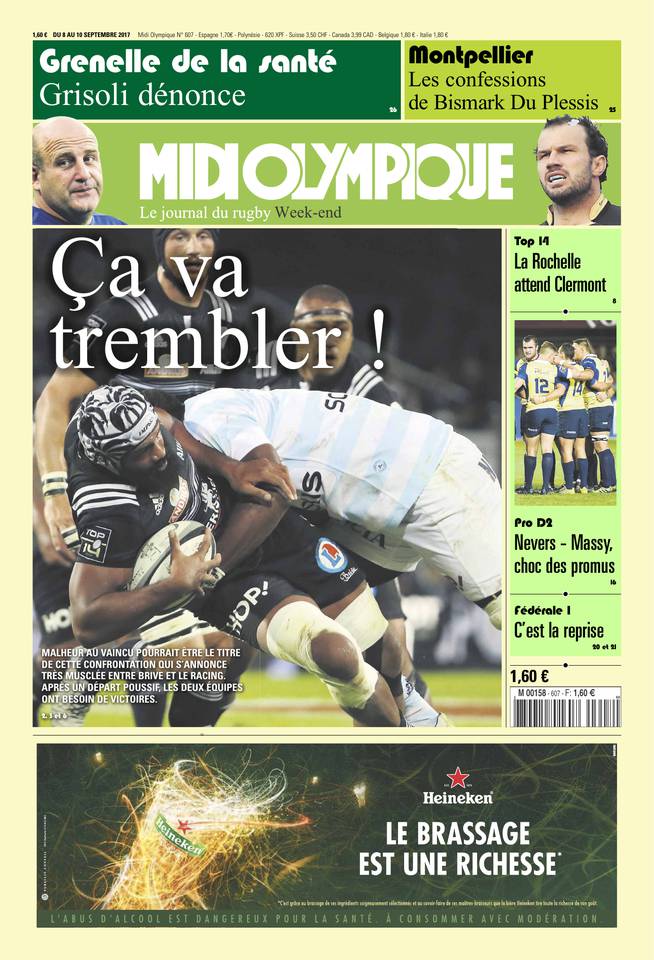 Midi Olympique Vert 08 septembre 2017 Midi Olympique Vert du 08 septembre 2017 à télécharger sur iPad