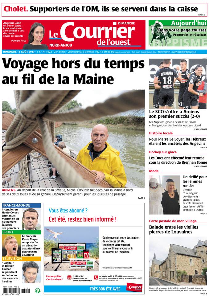 Le Courrier de l'Ouest 13 août 2017 Le Courrier de l'Ouest du 13 août 2017 à télécharger sur iPad