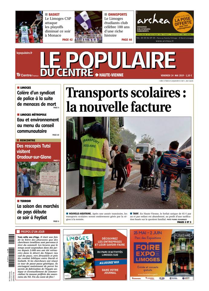 Le Populaire du Centre 24 mai 2019 Abonnement Populaire du Centre Pas Cher avec le BOUQUET ePresse.fr