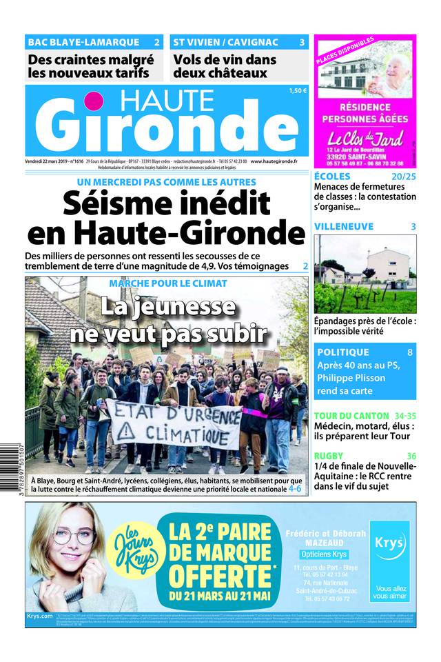 Haute Gironde 22 mars 2019 Abonnement Haute Gironde Pas Cher avec BOUQUET INFO ePresse.fr