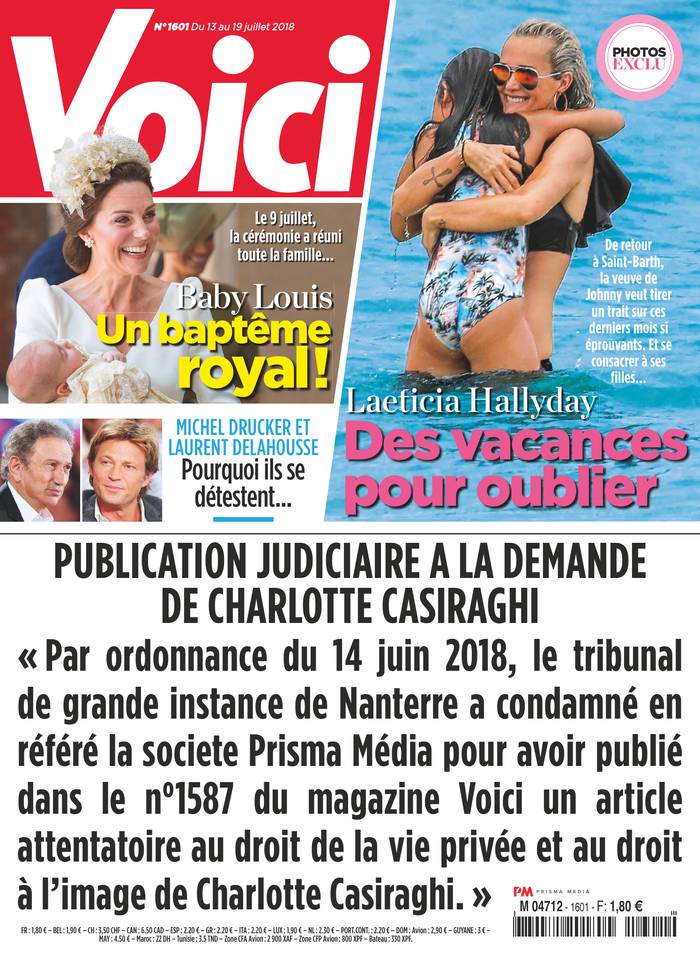 Voici 13 juillet 2018 Voici N°1601 du 13 juillet 2018 à télécharger sur iPad
