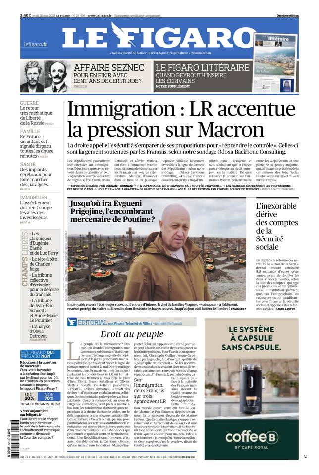 Le Figaro Une du 25 mai 2023