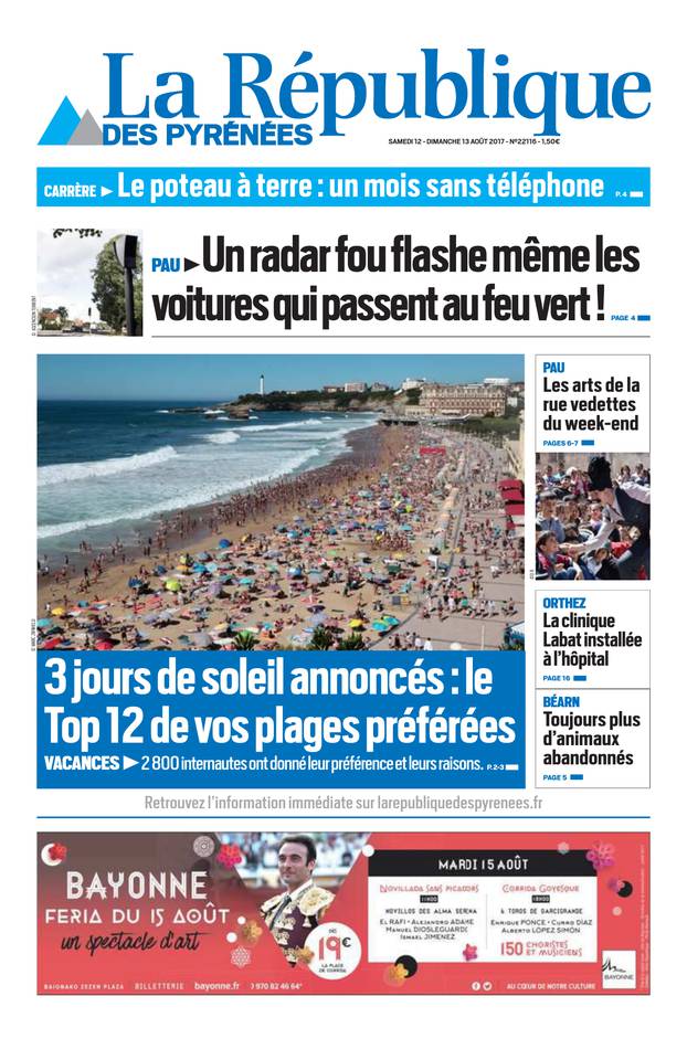 La République des Pyrénées 12 août 2017 La République des Pyrénées du 12 août 2017 à télécharger sur iPad