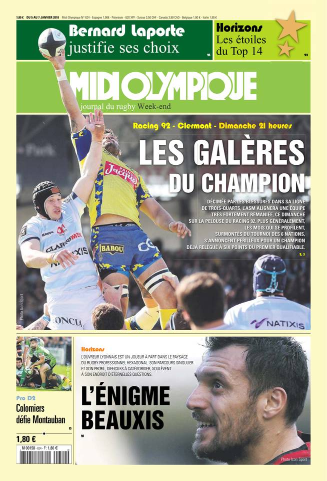 Midi Olympique Vert 05 janvier 2018 Midi Olympique Vert N°624 du 05 janvier 2018 à télécharger sur iPad