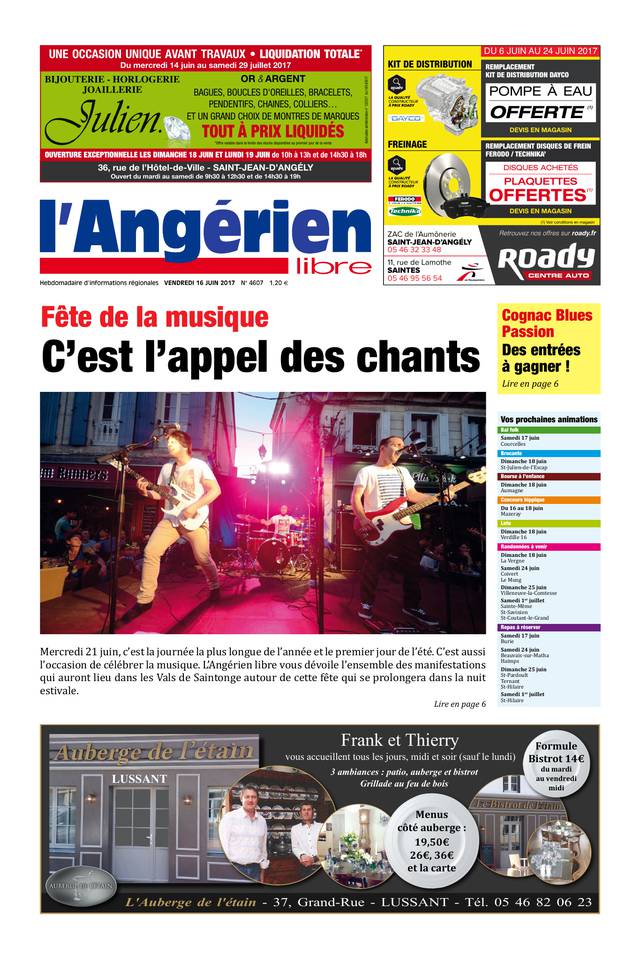 L'Angérien Libre 16 juin 2017 L'Angérien Libre N°4607 du 16 juin 2017 à télécharger sur iPad
