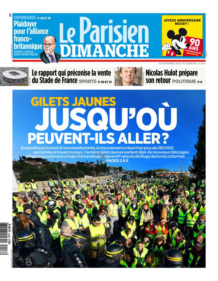 Le Parisien 18 novembre 2018 Le Parisien du 18 novembre 2018 à télécharger sur iPad