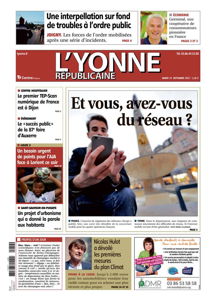 L'Yonne Républicaine 19 septembre 2017 Abonnement L'Yonne Républicaine Pas Cher avec BOUQUET INFO ePresse.fr