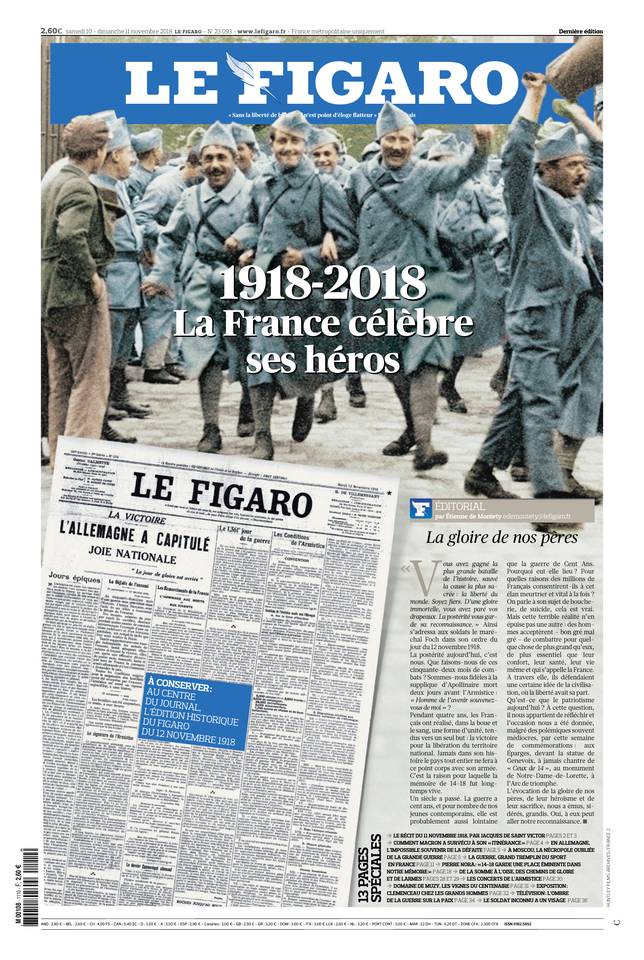 Le Figaro 10 novembre 2018 Le Figaro du 10 novembre 2018 à télécharger sur iPad